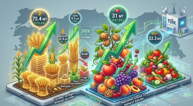 TÜİK: 2026 Bitkisel Üretimde Artış Beklentisi